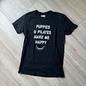"Puppies & Pilates Make Me Happy" – Women's T-Shirt Size Medium - NWOT